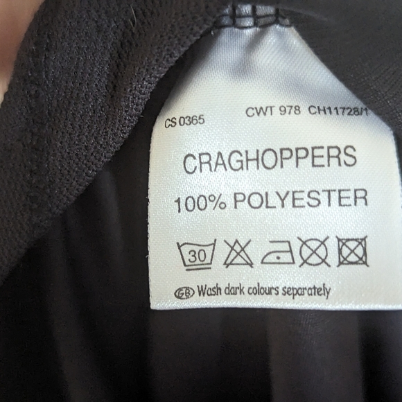 Women's Craghoppers Black And Grey Running Sport Top Size 6 8 Polyester - Picture 4 of 8